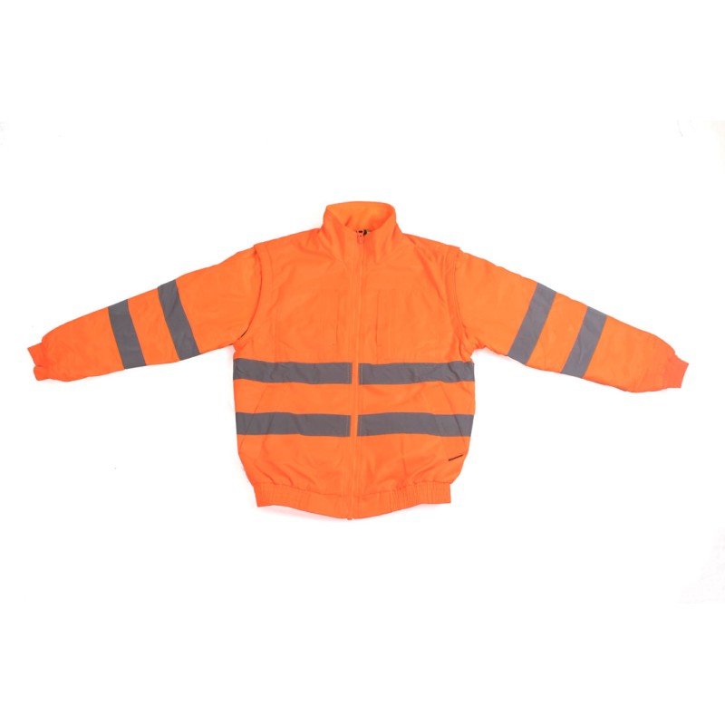 Orange Reflective Bomber Jacket